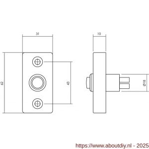 Intersteel Living 3990 beldrukker ovaal messing gelakt - A26000168 - afbeelding 2