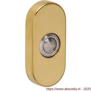 Intersteel 3990 deurbel ovaal 65x30x10 mm verdekt PVD messingkleur - A26010887 - afbeelding 1