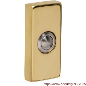 Intersteel 3990 deurbel rechthoekig 65x30x10 mm verdekt PVD messingkleur - A26010886 - afbeelding 1