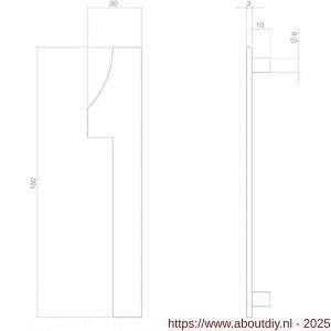 Intersteel 4020 huisnummer 1 150 mm PVD messingkleur - A26010880 - afbeelding 2