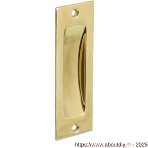 Intersteel Living 4476 schuifdeurkom rechthoekig 120x40 mm opschroevend messing gelakt - A26007651 - afbeelding 1