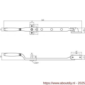 Intersteel Living 5614 raamuitzetter Ton met stelpennen messing gelakt-ebbenhout - A26007959 - afbeelding 2