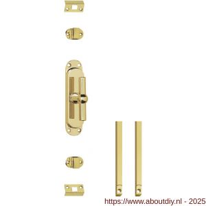 Intersteel Living 5620 set kruk-espagnolet T-kruk inclusief stangenset 2x 1250 mm messing gelakt - A26009318 - afbeelding 1