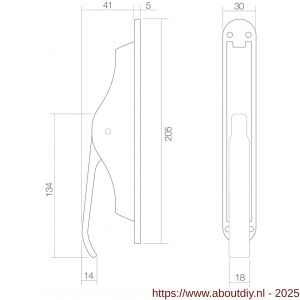 Intersteel 5620 pomp-espagnolet messing gelakt - A26007249 - afbeelding 2