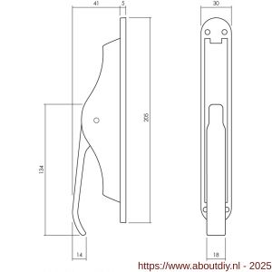 Intersteel Living 5620 set pomp-espagnolet inclusief stangenset 2x 1250 mm messing gelakt - A26009342 - afbeelding 2