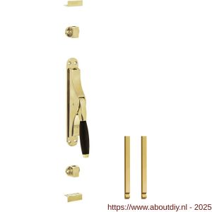 Intersteel Living 5620 set pomp-espagnolet Ton 400 inclusief stangenset 2x 1250 mm messing gelakt-ebbenhout - A26009346 - afbeelding 1