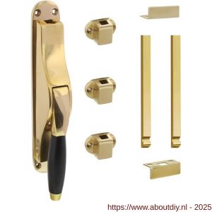 Intersteel Living 5620 set pomp-espagnolet Ton Basic inclusief stangenset 2x 1250 mm messing gelakt-ebbenhout - A26011032 - afbeelding 1