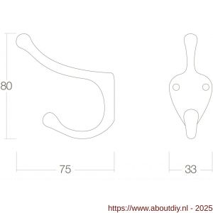 Intersteel Living 6926 kapstokhaak scheepsmodel lang messing gelakt - A26007766 - afbeelding 2