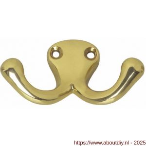 Intersteel Living 6926 jashaak scheepsmodel dubbele haak messing gelakt - A26007769 - afbeelding 1