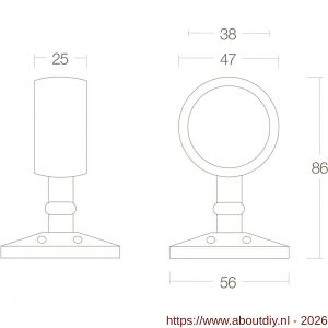 Intersteel 7245 leuning/touwoog messing gelakt - A26003959 - afbeelding 2