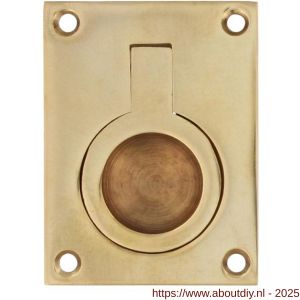 Intersteel Living 7526 luikring recht 65x49 mm messing gelakt - A26009605 - afbeelding 1