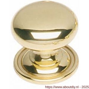 Intersteel Living 8478 meubelknop Paddenstoel diameter 30 mm met achterplaat messing gelakt - A26004122 - afbeelding 1