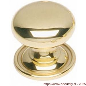 Intersteel Living 8478 meubelknop paddenstoel diameter 35 mm met achterplaat messing gelakt - A26007857 - afbeelding 1