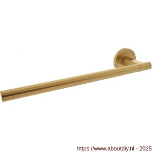Intersteel 0719 deurkruk gatdeel links Shiraat by Grand en Johnson op rozet verdekt diameter 55x8 mm PVD messing mat - A26011285 - afbeelding 1