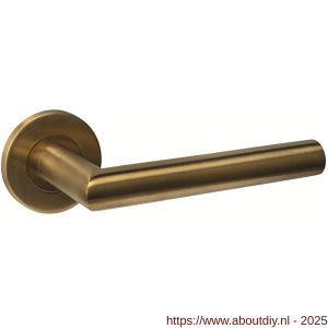 Intersteel 1021 deurkruk gatdeel rechts Q 01 op rozet verdekt diameter 52x6 mm PVD messing mat - A26011273 - afbeelding 1