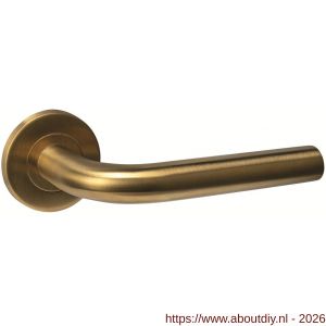 Intersteel 1022 deurkruk gatdeel rechts Q 02 op rozet verdekt diameter 52x6 mm PVD messing mat - A26011224 - afbeelding 1