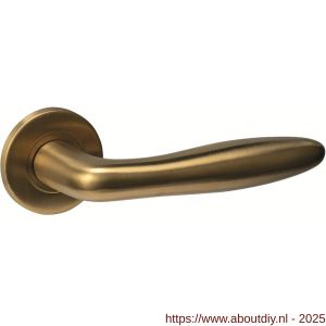 Intersteel 1023 deurkruk gatdeel rechts Q 03 op rozet verdekt diameter 52x6 mm PVD messing mat - A26011226 - afbeelding 1
