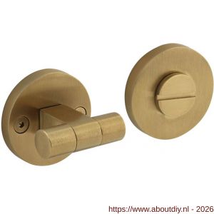 Intersteel 3175 WC-sluiting éénzijdig verdekt diameter 55x8 mm met stift 8x8mm knop op schroefgat rozet PVD messing mat - A26011390 - afbeelding 1