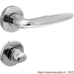 Intersteel 0199 deurkruk Sigaar op rozet verdekt diameter 49x7 mm en WC-sluiting met stift 8x8 mm chroom - A26010619 - afbeelding 1