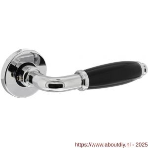 Intersteel Living 0206 deurkruk Courgette met rozet verdekt diameter 49x7 mm chroom-zwart - A26007968 - afbeelding 1