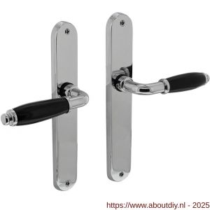 Intersteel Living 0206 deurkruk Courgette met schild ovaal 236x37 mm blind chroom - A26007969 - afbeelding 1