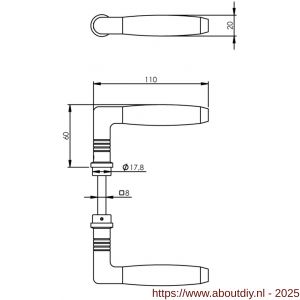 Intersteel 0377 deurkruk Ton 400 chroom-ebbenhout - A26001876 - afbeelding 2