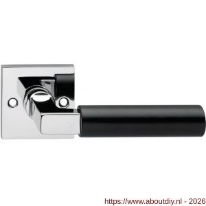 Intersteel 0384 deurkruk gatdeel rechts Baustil op rozet 55x55x8 mm chroom-zwart - A26000437 - afbeelding 1