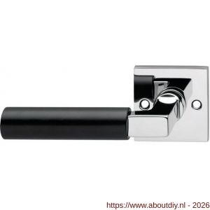 Intersteel 0384 deurkruk gatdeel links Baustil op rozet 55x55x8 mm chroom-zwart - A26000438 - afbeelding 1