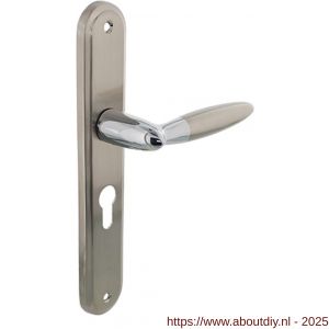 Intersteel Living 1682 deurkruk Elen op schild ovaal 242x43 mm profielcilindergat 55 mm chroom-nikkel mat - A26004842 - afbeelding 1