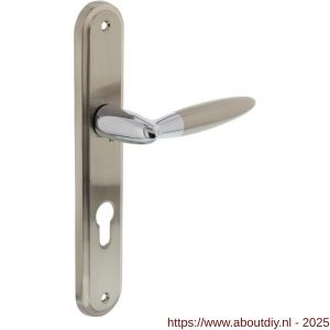 Intersteel Living 1682 deurkruk Elen op schild ovaal 242x43 mm profielcilindergat 72 mm chroom-nikkel mat - A26004843 - afbeelding 1