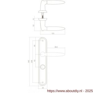 Intersteel Living 1682 deurkruk Elen op schild ovaal 242x43 mm WC 63/8 mm chroom-nikkel mat - A26004844 - afbeelding 2