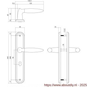 Intersteel 1682 deurkruk Elen op schild ovaal 242x43 mm WC 78/8 mm chroom-nikkel mat - A26004845 - afbeelding 2