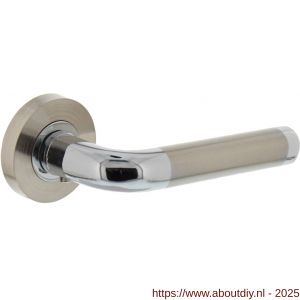Intersteel Living 1683 deurkruk Agatha op rozet verdekt diameter 52x10 mm met nokken chroom-nikkel mat - A26000300 - afbeelding 1