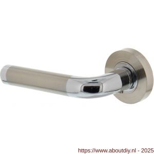 Intersteel 1683 deurkruk gatdeel links Agatha op rozet verdekt diameter 52x10 mm met nokken chroom-nikkel mat - A26001119 - afbeelding 1