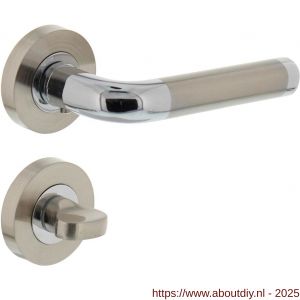 Intersteel 1683 deurkruk Agatha op rozet verdekt diameter 52x10 mm met nokken en WC-sluiting met stift 8x8 mm chroom-nikkel mat - A26004848 - afbeelding 1