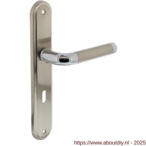 Intersteel 1683 deurkruk gatdeel rechts Agatha op schild ovaal 242x43 mm sleutelgat 72 mm chroom-nikkel mat - A26004856 - afbeelding 1