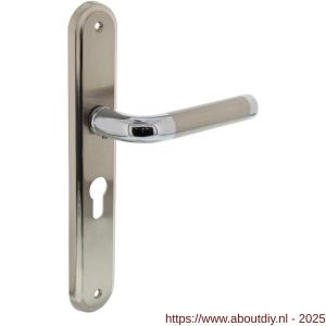 Intersteel Living 1683 deurkruk Agatha op schild ovaal 242x43 mm profielcilindergat 55 mm chroom-nikkel mat - A26004857 - afbeelding 1