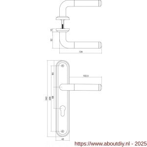 Intersteel 1683 deurkruk Agatha op schild ovaal 242x43 mm profielcilindergat 88 mm chroom-nikkel mat - A26004861 - afbeelding 2