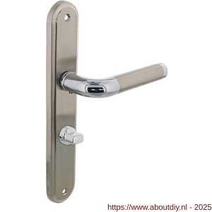 Intersteel Living 1683 deurkruk Agatha op schild ovaal 242x43 mm WC 63/8 mm chroom-nikkel mat - A26004862 - afbeelding 1