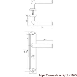 Intersteel 1683 deurkruk Agatha op schild ovaal 242x43 mm WC 78/8 mm chroom-nikkel mat - A26004863 - afbeelding 2