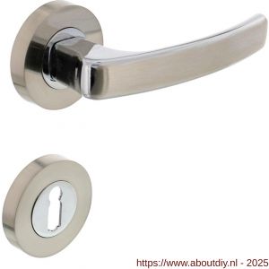 Intersteel 1689 deurkruk Blok op rozet verdekt diameter 52x10 mm met nokken en sleutelrozetten chroom-nikkel mat - A26004904 - afbeelding 1