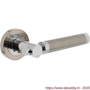 Intersteel 1698 deurkruk gatdeel rechts Birgit op rozet verdekt diameter 52x10 mm met nokken chroom-nikkel mat - A26004929 - afbeelding 1