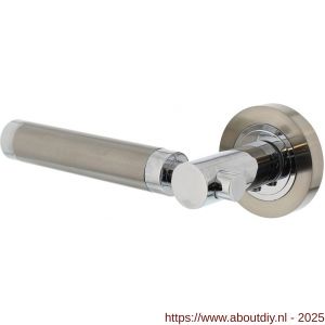 Intersteel 1698 deurkruk gatdeel links Birgit op rozet verdekt diameter 52x10 mm met nokken chroom-nikkel mat - A26004930 - afbeelding 1