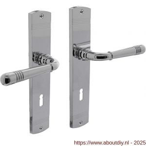 Intersteel 1705 deurkruk Helena op schild afgerond 235x45 mm sleutelgat 72 mm chroom - A26004956 - afbeelding 1
