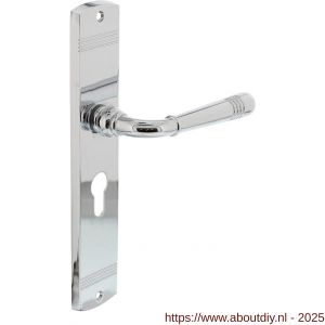 Intersteel Living 1705 deurkruk Helena op schild afgerond 235x45 mm profielcilindergat 55 mm chroom - A26009082 - afbeelding 1