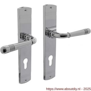 Intersteel Living 1705 deurkruk Helena op schild afgerond 235x45 mm profielcilindergat 72 mm chroom - A26004957 - afbeelding 1