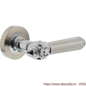 Intersteel 1716 deurkruk gatdeel rechts Julietta op rozet verdekt diameter 52x10 mm met nokken chroom-nikkel mat - A26004976 - afbeelding 1