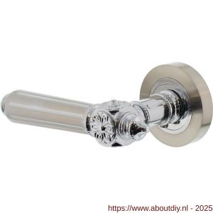 Intersteel 1716 deurkruk gatdeel links Julietta op rozet verdekt diameter 52x10 mm met nokken chroom-nikkel mat - A26004977 - afbeelding 1