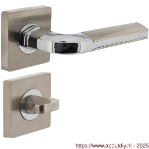 Intersteel 1718 deurkruk Amber op rozet verdekt 55x55x10 mm met nokken en WC-sluiting met stift 6x6 mm chroom-nikkel mat - A26004996 - afbeelding 1