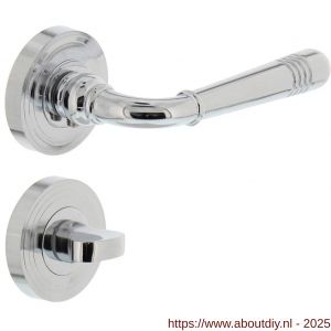 Intersteel 1725 deurkruk Helena op rozet verdekt met rillen diameter 55x10 mm met nokken en WC-sluiting met stift 8x8 mm chroom - A26001774 - afbeelding 1